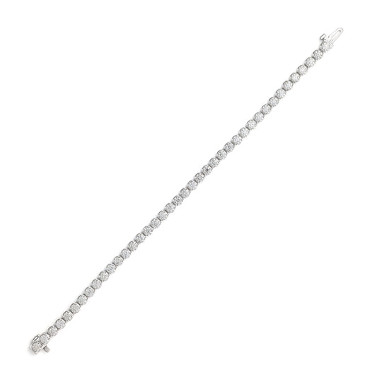 14K white gold diamond tennis bracelet.