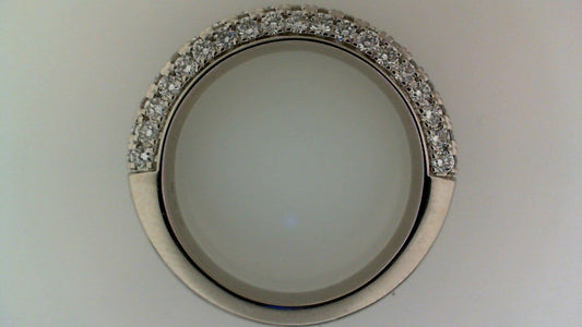 White gold band with round diamonds.