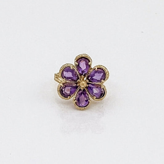 ReMARKable Estate Color Gemstone Earrings in 18 Karat Yellow Gold with 6 Pear Amethysts