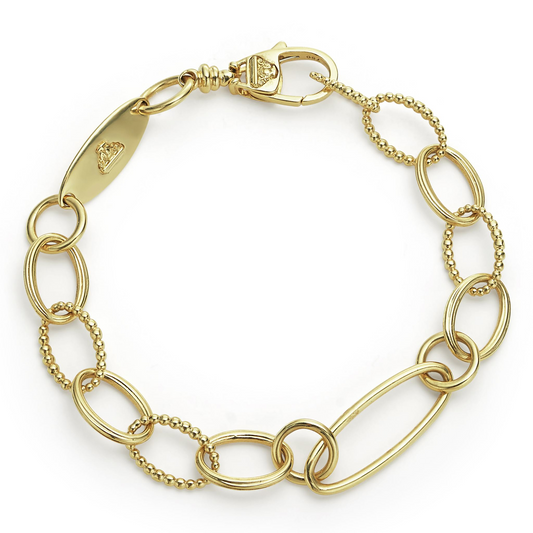 Lagos Signature Caviar Collection Oval Link Bracelet (No Stones) in 18 Karat Yellow