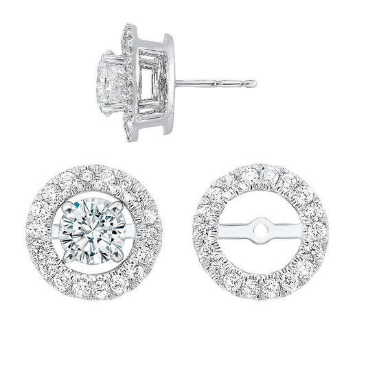 ReMARKable Designs Diamond Jackets Natural Diamond Earrings in 14 Karat White with 0.19ctw Round Diamonds, Clarity: I1, Color: H/I
