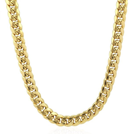 ReMARKable Designs Cuban Link Chain in 10 Karat Yellow Gold, 24" Semi-Solid, 9.5mm