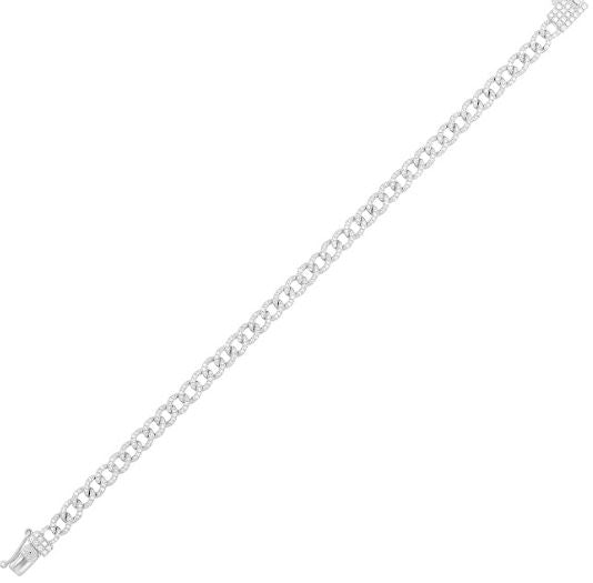 Diamond Cuban link bracelet in yellow gold.