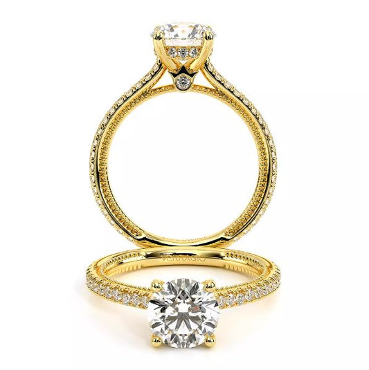 VERRAGIO Hidden Accent Side Stone Natural Diamond Semi-Mount Engagement Ring in 14 Karat White Gold with 0.40ctw Round Diamonds