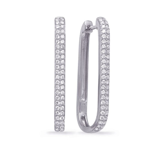 Natural Diamond Earrings in 14 Karat White with 0.59ctw Round Diamonds