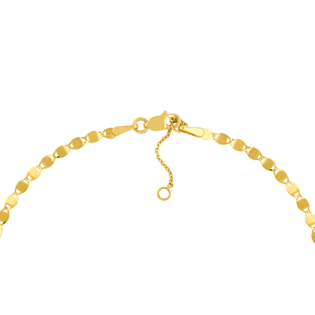 14K yellow gold ankle bracelet, lobster clasp.