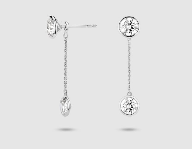 Lab-grown diamond earrings in white gold.