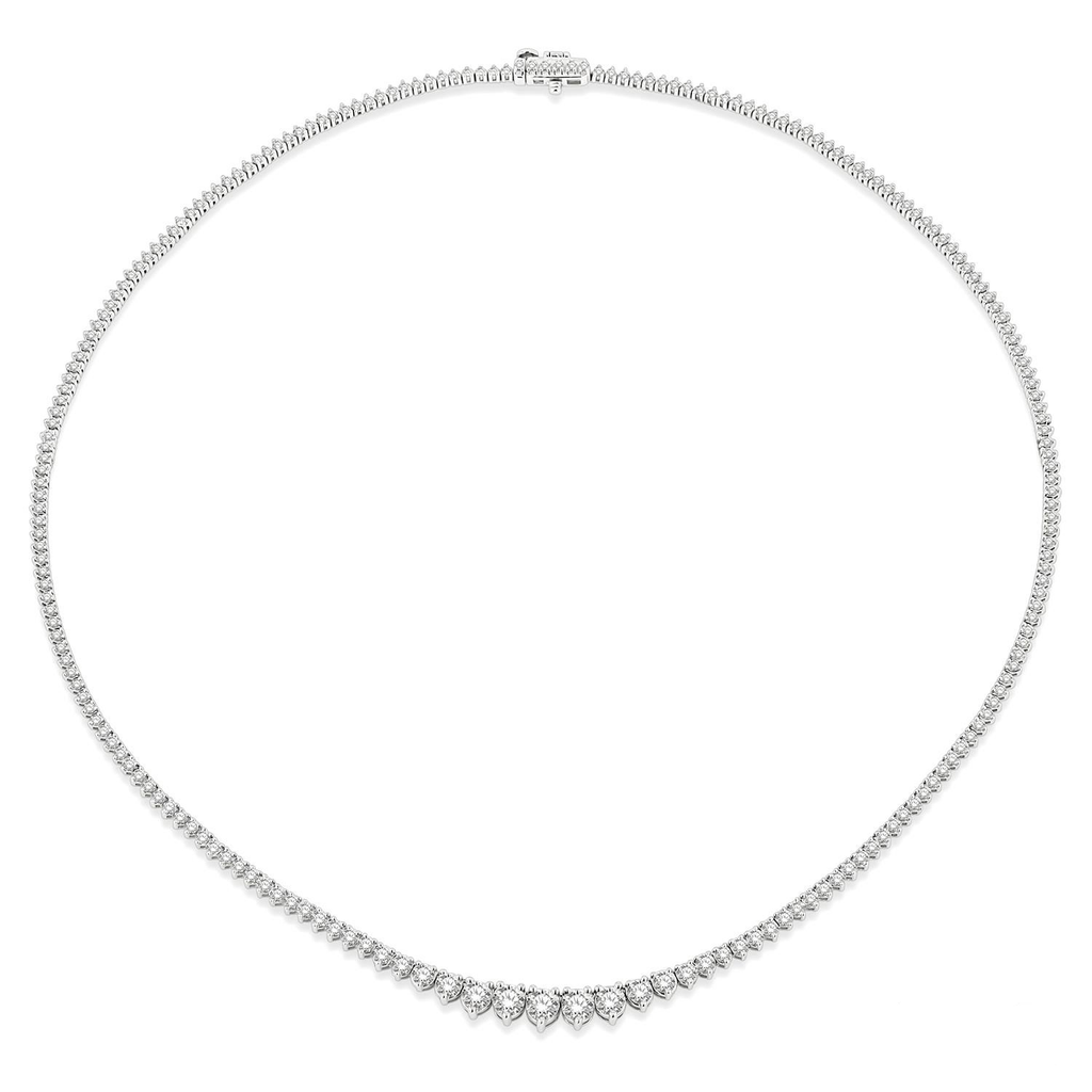 Riviera necklace with round diamonds.
