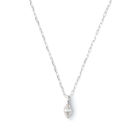 Beautiful Not Broken Collection Natural Diamond Necklace in 14 Karat White with 0.45ctw G I2 Marquise Diamond