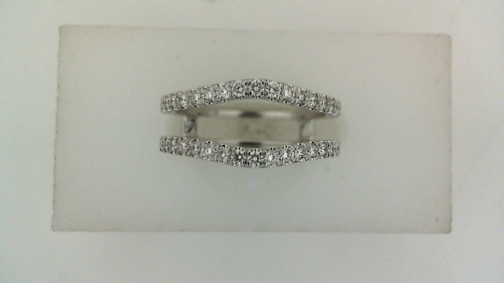 Contour diamond wedding band, 14K white gold.