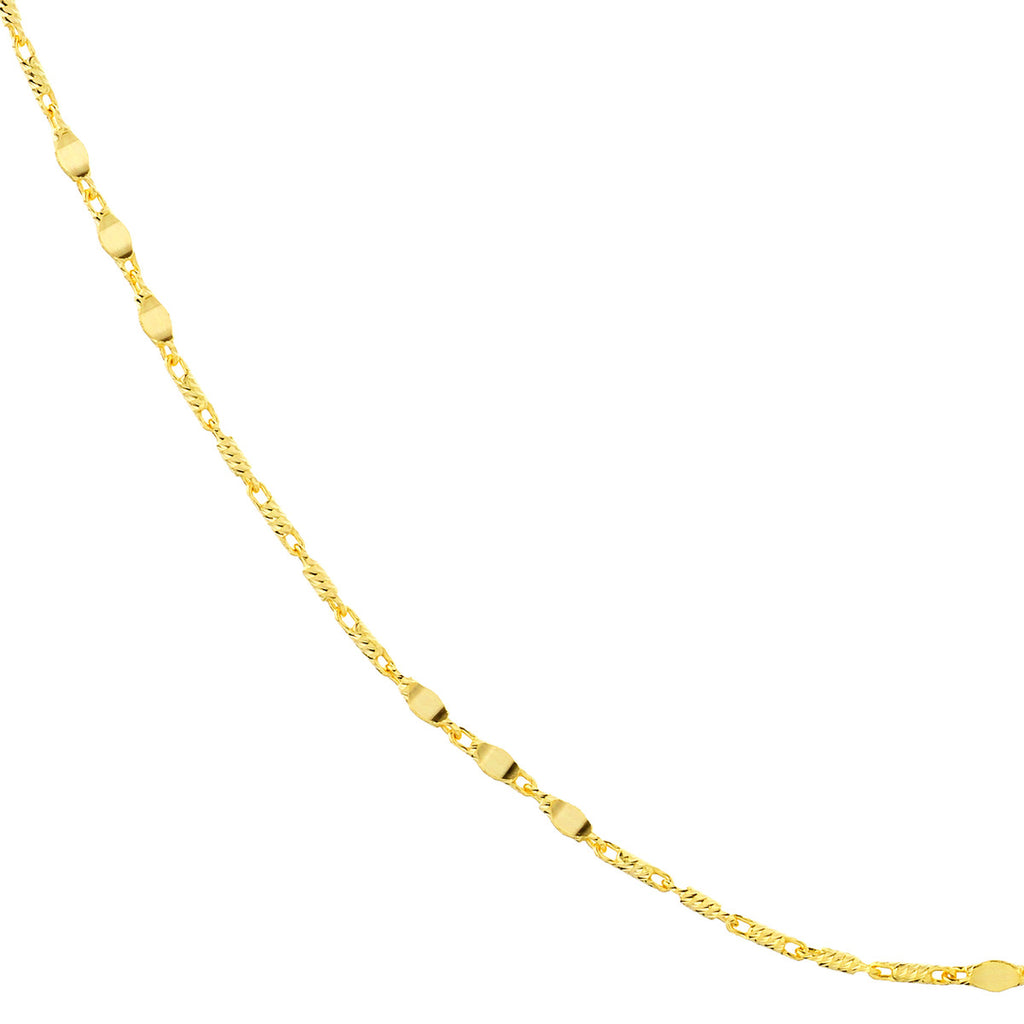 Polished yellow 14K Lumacina chain.