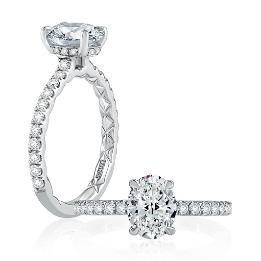Diamond Accent Natural Diamond Engagement Ring in 14 Karat White with 0.43ctw Round Diamond