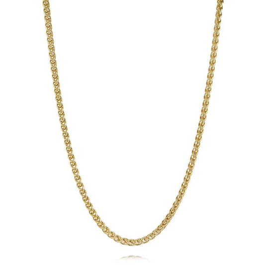 22" Wheat 4mm Chain in Stainless Steel Yellow