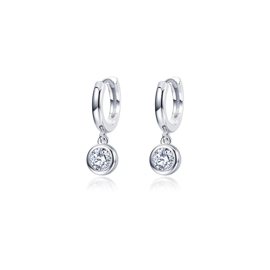 Dangle Simulated Diamond Earrings in Platinum Bonded Sterling Silver 0.92ctw