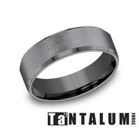 Tantalum dark grey carved band, 7MM width.