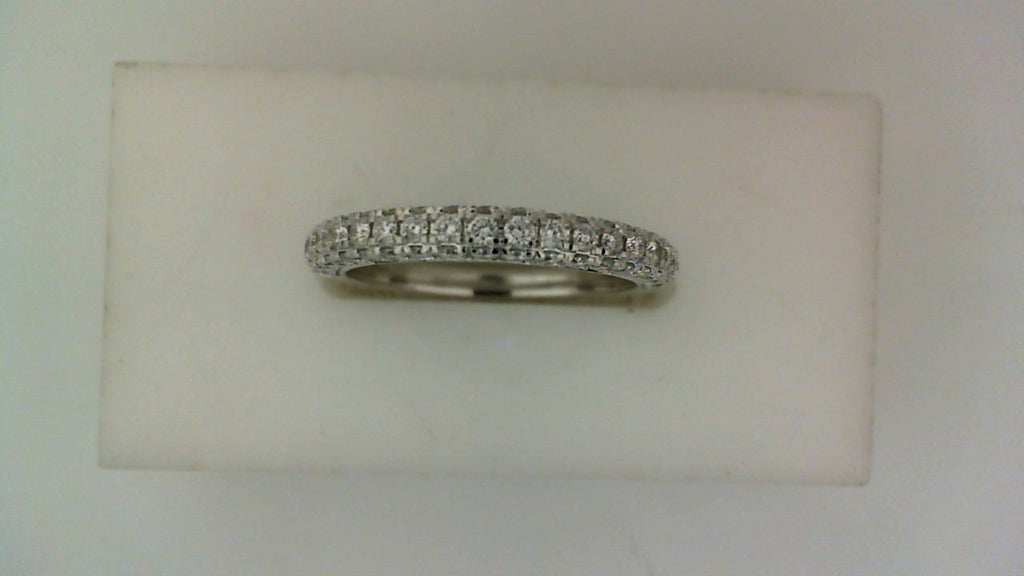 Lab-grown diamond wedding band, white gold.