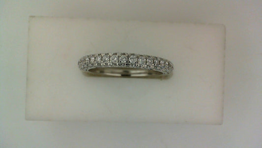 Lab-grown diamond wedding band, white gold.