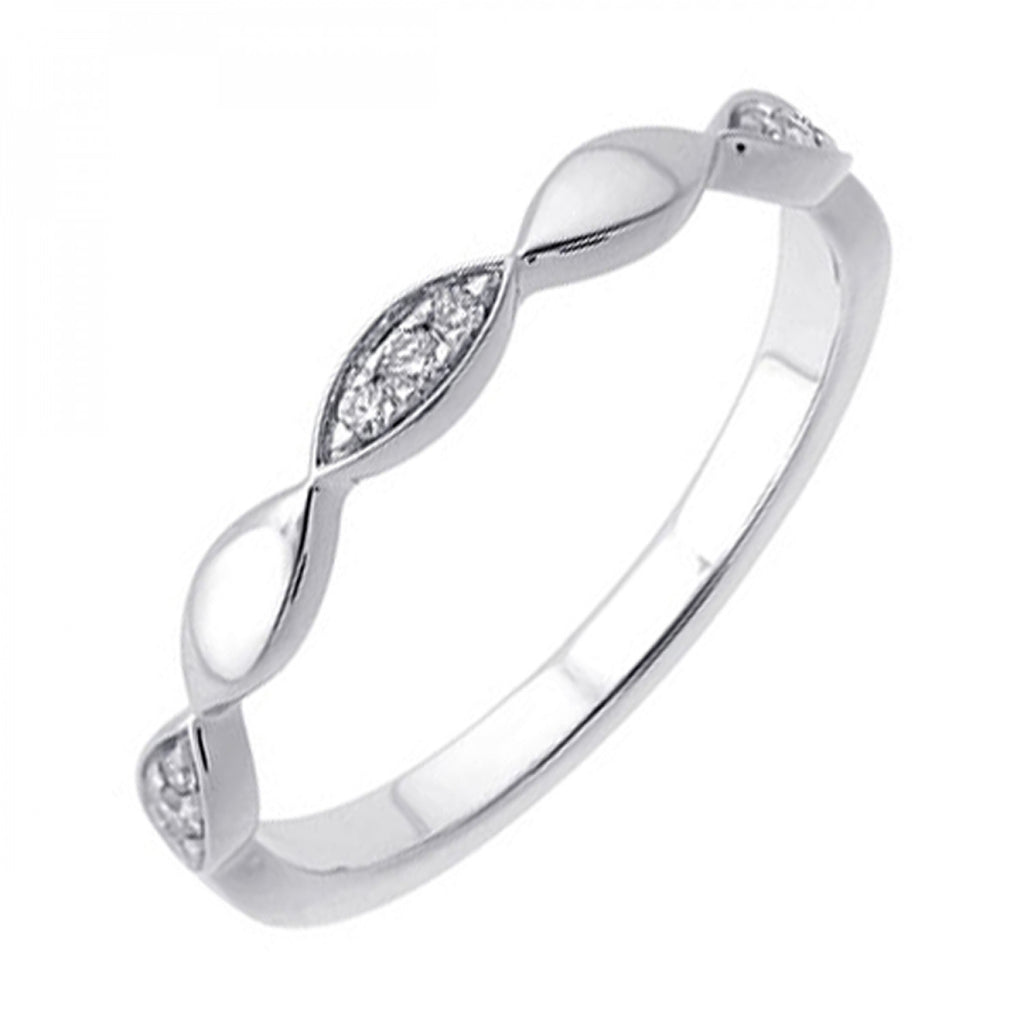14K white gold ring with diamonds.