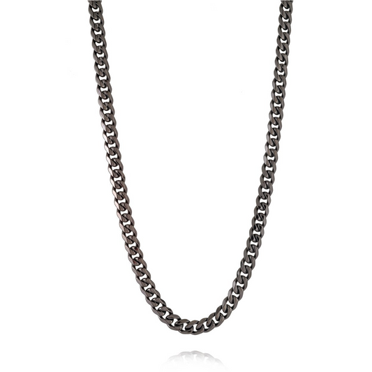 24" Curb 4.6mm Chain in Stainless Steel Black