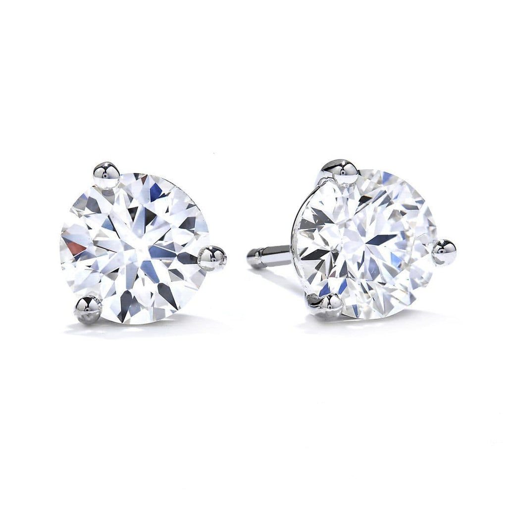 Lab-grown diamond studs, white gold setting.