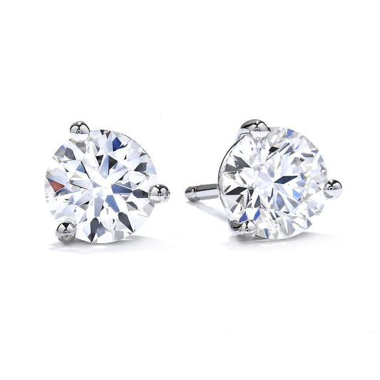 Lab-Grown Diamond Studs in 14 Karat White with 1.53ctw Colorless VS Round Lab Grown Diamonds