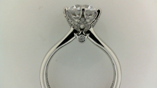 VERRAGIO Hidden Accent Natural Diamond Semi-Mount Engagement Ring in 14 Karat White Gold with 0.18ctw Round Diamonds