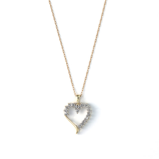 M Estate Collection Natural Diamond Necklace in 10 Karat Yellow with 0.23ctw I/J I1-I2 Round Diamonds