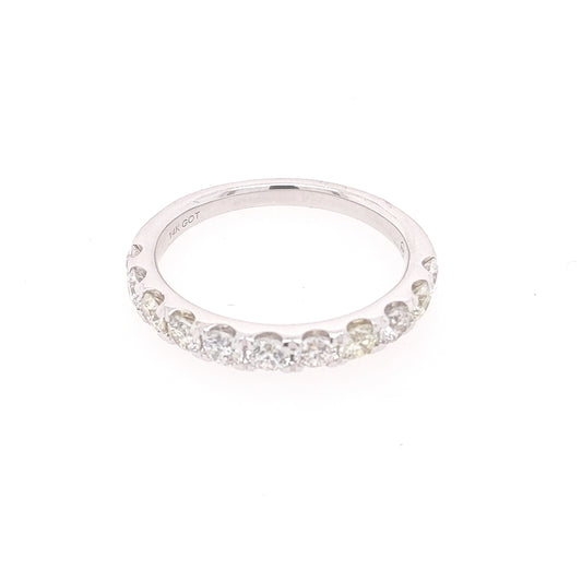 ReMARKable Designs Marks 89 Collection Natural Diamond Stackable Ladies Wedding Band in 14 Karat White Gold with 0.95ctw Round Diamonds