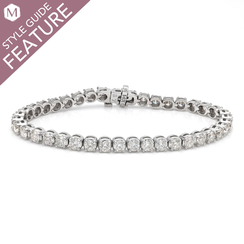 14K white gold bracelet with diamonds.
