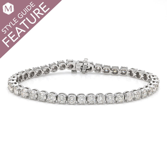 ReMARKable Designs Ladies Bracelet in 14 Karat White Gold with 11.23ctw of Round Lab-Grown Diamonds, Clarity: VS, Color: F/G