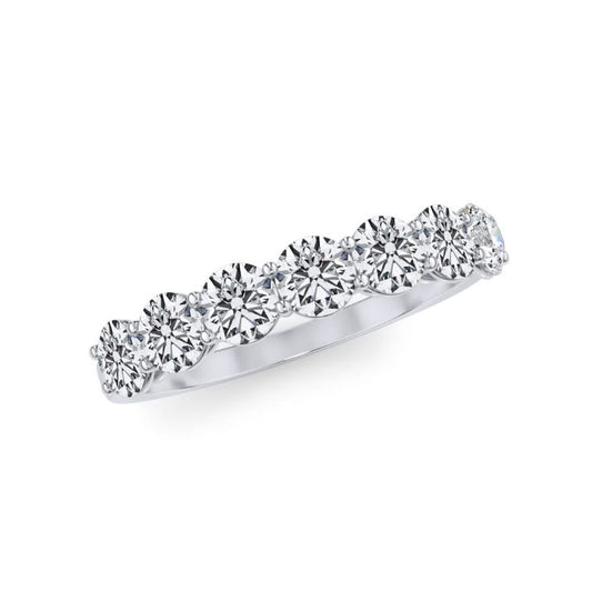 Lab-Grown Diamond Ladies Wedding Band in 14 Karat White with 2.08ctw of Round Lab-Grown Diamonds