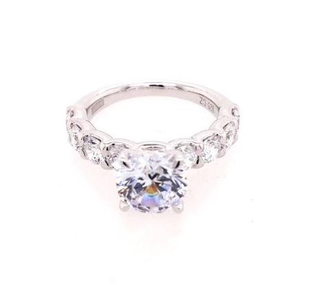 A. Jaffe Diamond Accent Mined Diamond Engagement Ring in 18 Karat White Gold with 1.60ctw Round Diamonds, Size 6