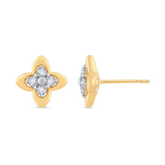 ReMARKable Designs Stud Natural Diamond Earrings in 14 Karat Yellow Gold with 0.32ctw Round Diamonds