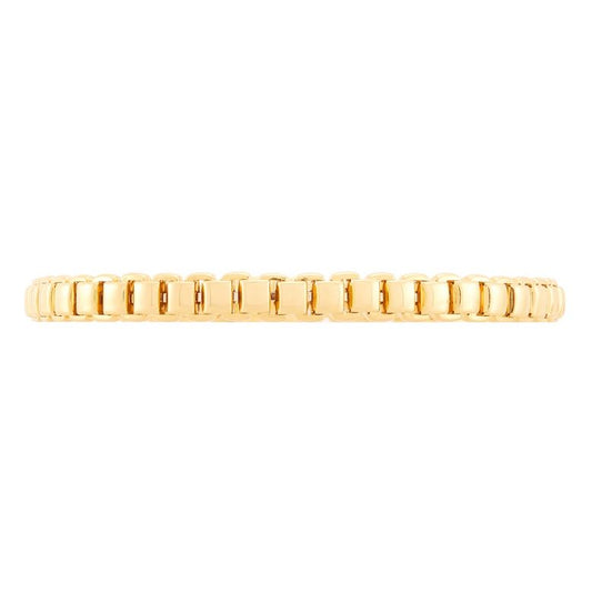 Flexible 14K yellow gold bracelet, minimalist design.