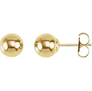 14K Yellow Gold Polished Stud Earrings