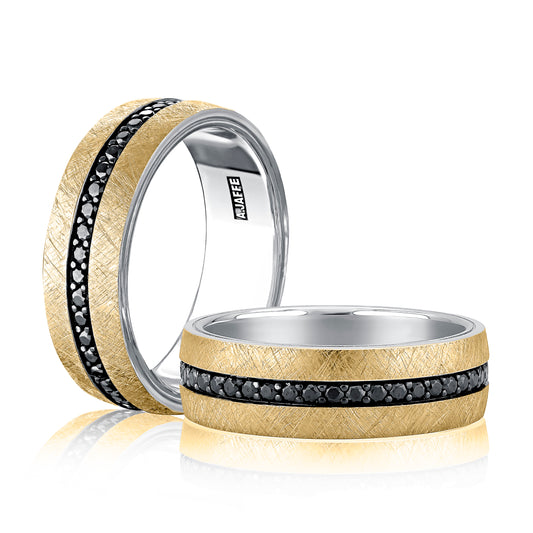 A. JAFFE Men's Natural Diamond Band in 14 Karat Yellow Gold with 0.66ctw Round Diamonds