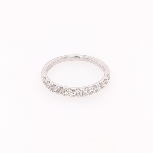 ReMARKable Designs Marks 89 Collection Natural Diamond Stackable Ladies Wedding Band in 14 Karat White Gold with 0.47ctw Round Diamonds