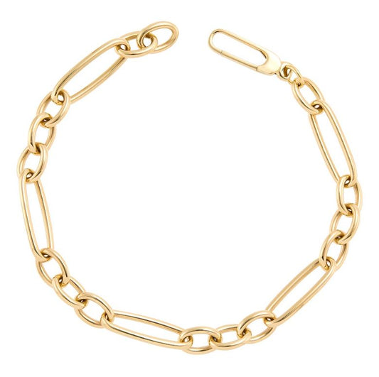 14K yellow gold chain link bracelet.
