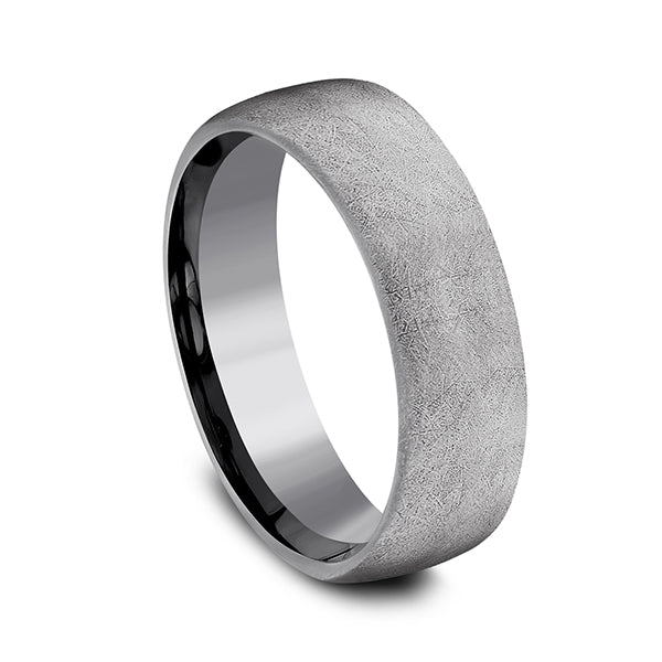 Tantalum grey satin-finish carved band ring.