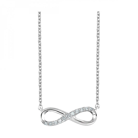 Gemsone Corporation Natural Diamond Necklace in Sterling Silver with 0.05ctw Round Diamond