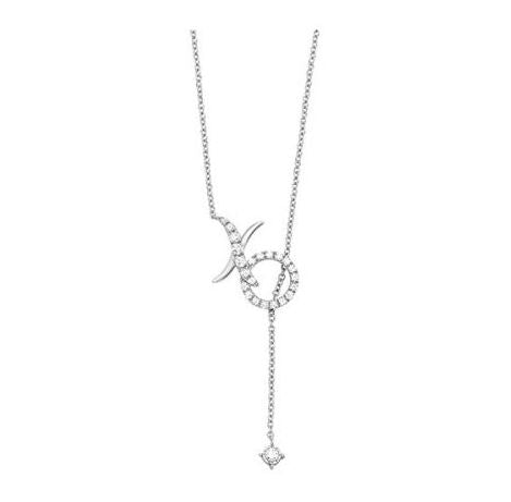Natural Diamond Necklace in 14 Karat White with 0.24ctw Round Diamonds