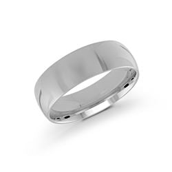 14K white gold carved band, 7MM width.