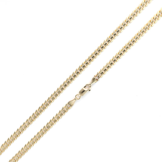 Polished yellow gold curb chain necklace.