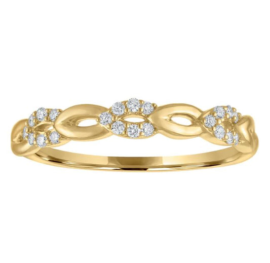 Natural Diamond Stackable Fashion Ring in 14 Karat Yellow
