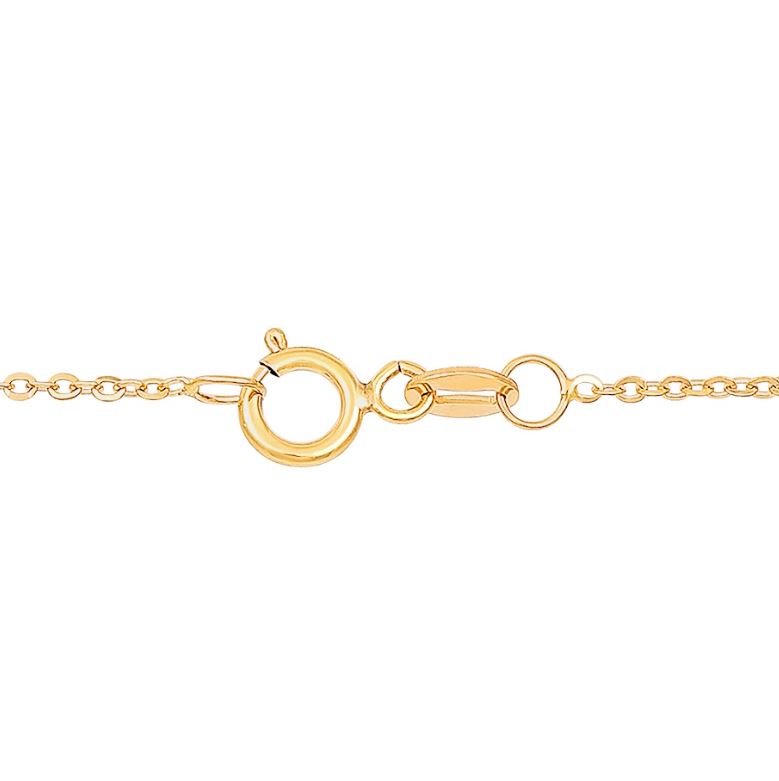 14K yellow gold diamond cut cable chain.