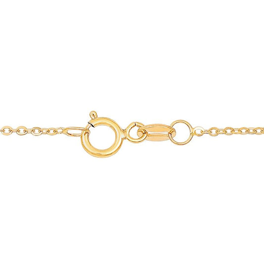 14K yellow gold diamond cut cable chain.