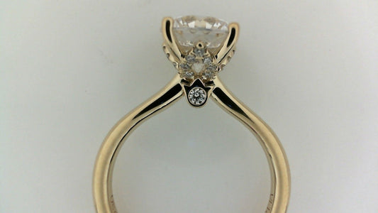 VERRAGIO Hidden Accent Natural Diamond Semi-Mount Engagement Ring in 14 Karat Yellow Gold with 0.17ctw Round Diamonds