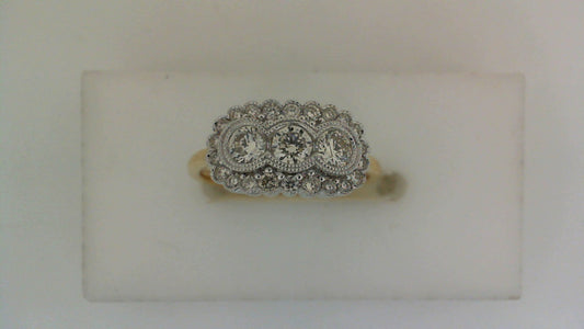 Vintage diamond ring, white-yellow gold.