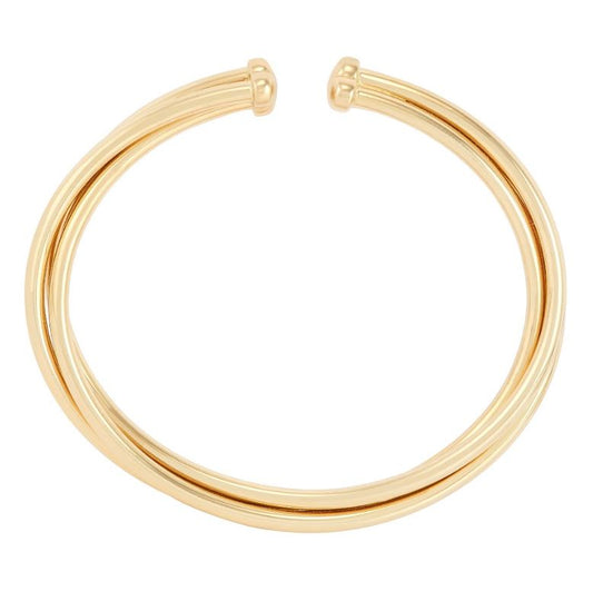 14K yellow gold minimalist bangle bracelet.