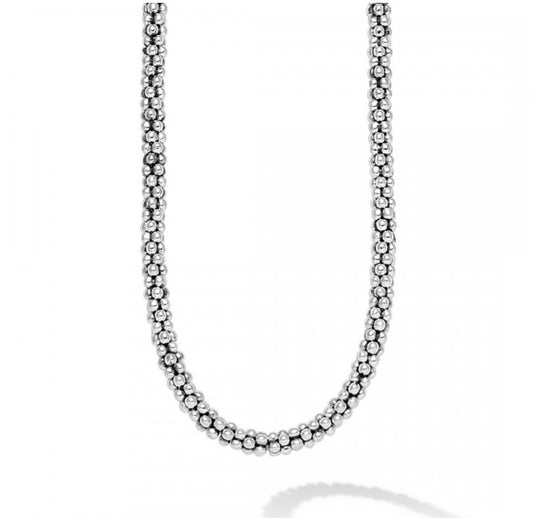 Signature Caviar Collection Necklace (No Stones) in Sterling Silver White